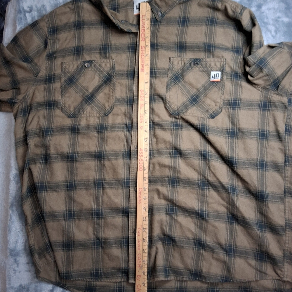 Mens 3XL 40 Grit Duluth‎ Trading Shirt long sleeve 40 Grit Brown Plaid - Picture 10 of 13